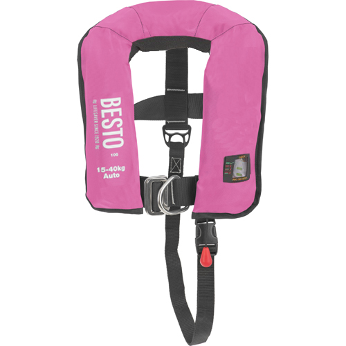 Besto automatisch reddingsvest pro junior 100n roze 15-40kg