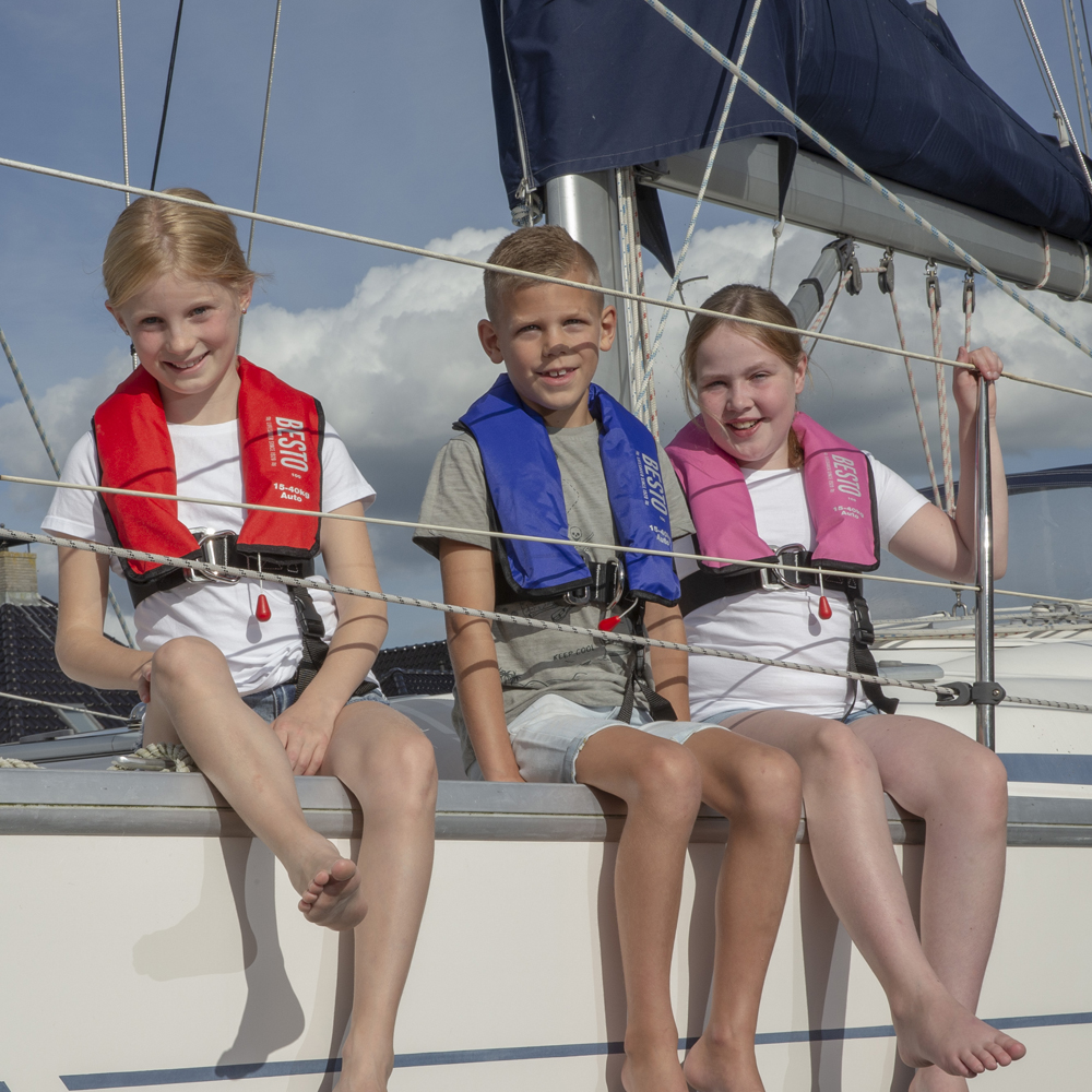 Besto automatisch reddingsvest pro junior 100n navy blauw 15-40kg