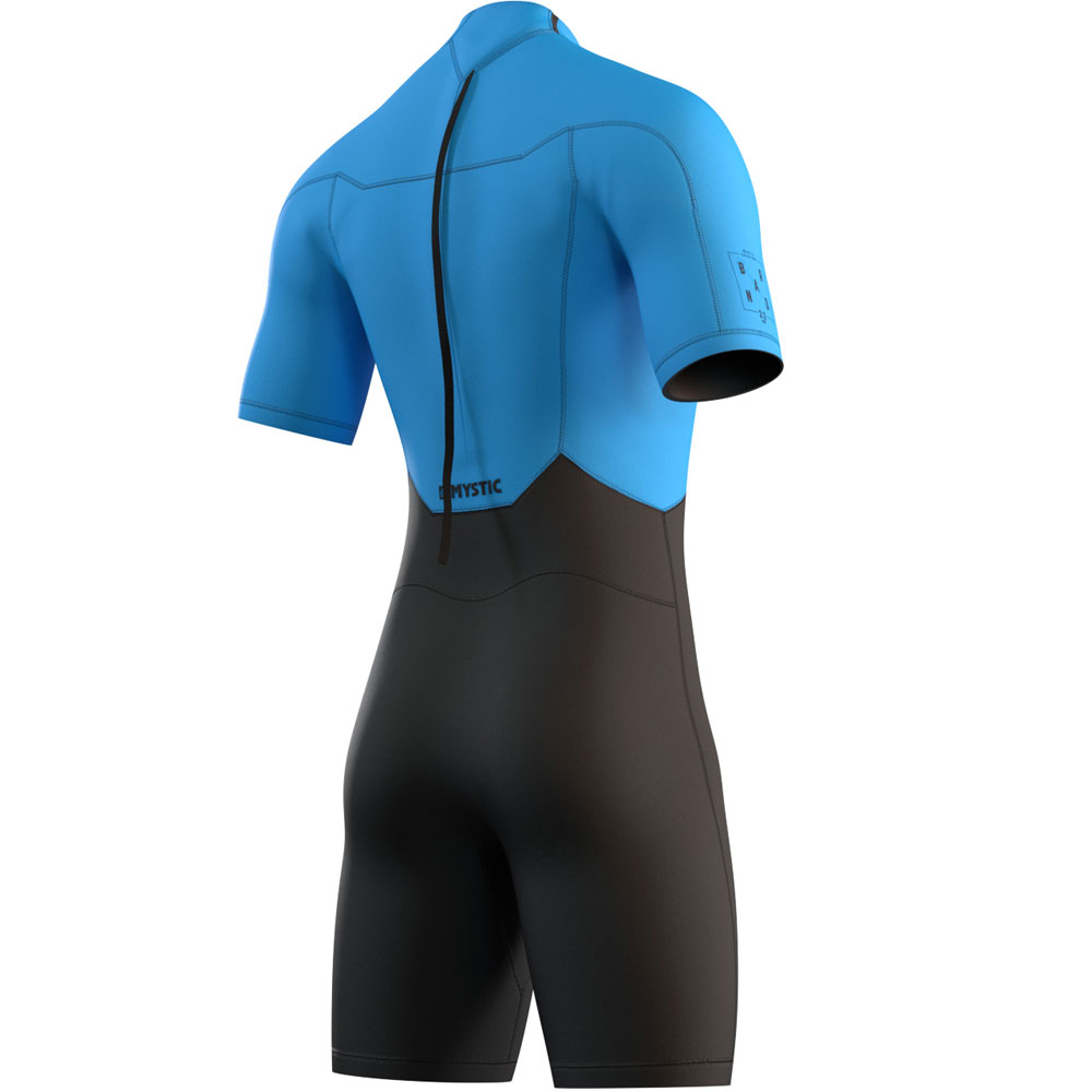 Mystic Brand Shorty 3/2mm rugrits Flatlock blauw heren wetsuit