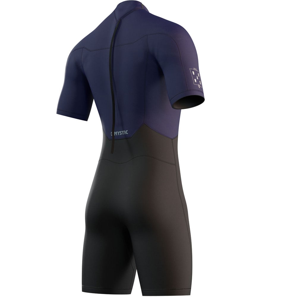 Mystic Brand Shorty 3/2mm rugrits Flatlock Night blauw heren wetsuit